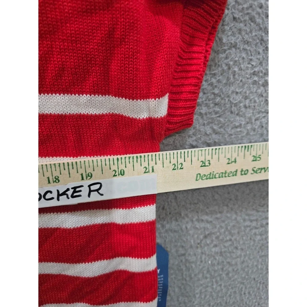 Life is Good Womens Red White Striped Short Sleeve Hooded Sweater Medium - Picture 7 of 9